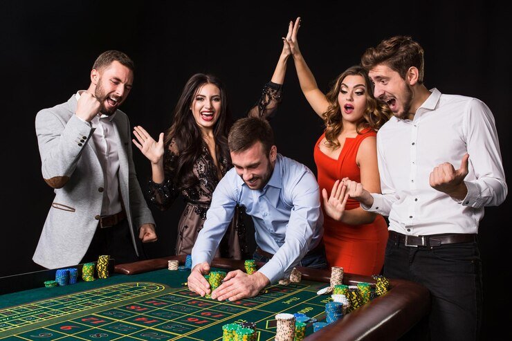 Roulette wheel and betting table